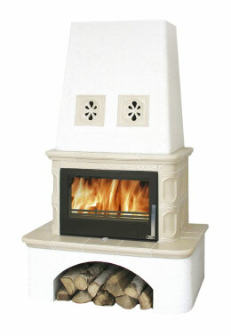 Кафельная печь-камин ABX Laponie KI (вставка Стальная) с допуском воздуха